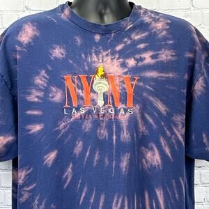 Vintage 90s New York NY Casino Las Vegas T Shirt Hotel Gambling USA Blue 2XL XXL